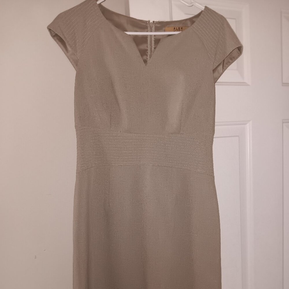 Alex Marie- Beige/tan dress cap sleeve dress